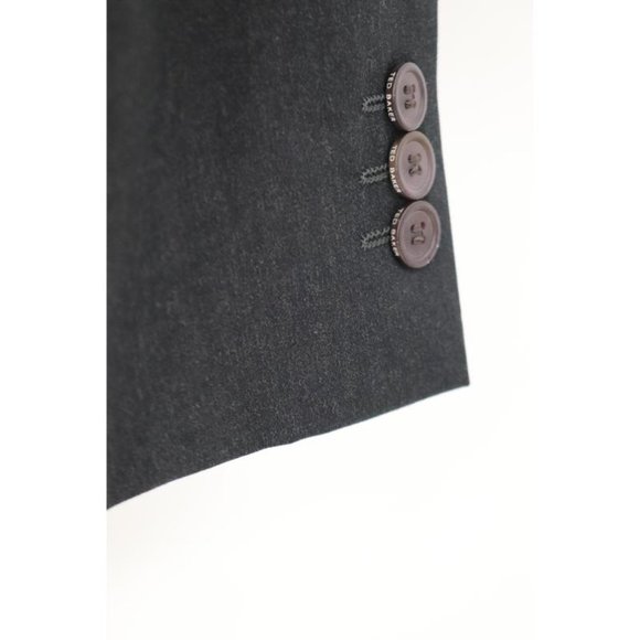 Ted baker sport coat men's 40L charcoal gray Debonair Movjak two button wool - Picture 3 of 16